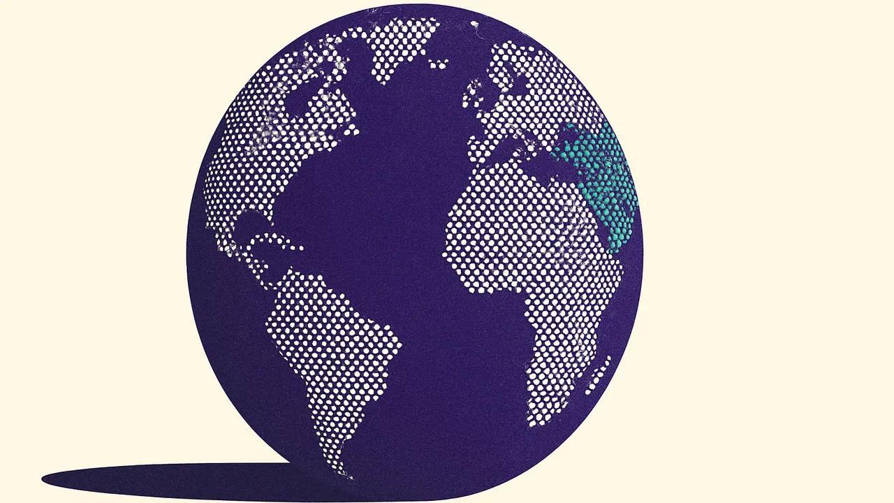 a globe composed of countless small data points, one region subtly highlighted