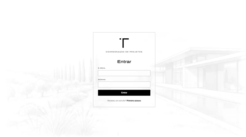 Tela de entrada do sistema da Italico, no traço do escritório